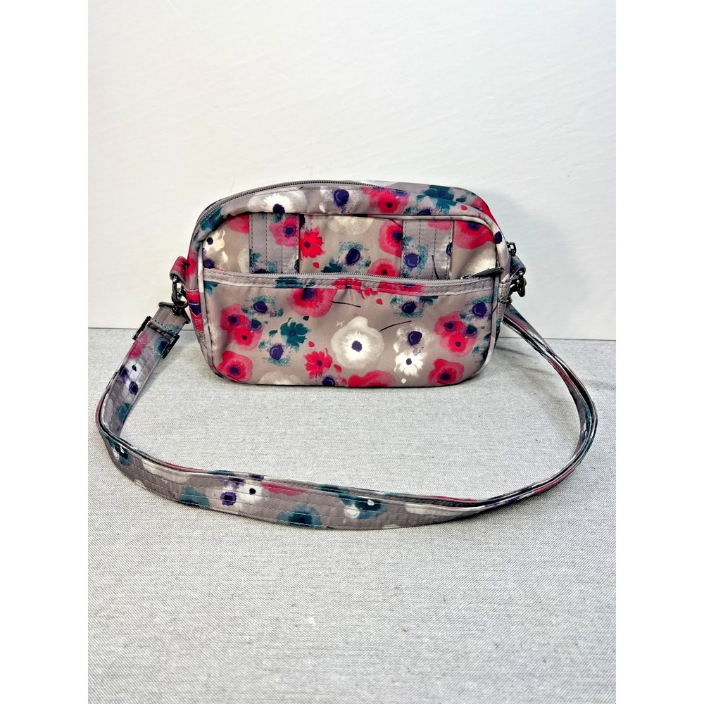 Lug Carousel Multicolor Gray/Pink/Teal/White Flower Print Crossbody Belt Bag - Picture 3 of 16